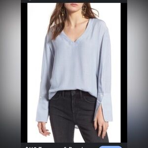 Treasure & Bond Navy and White Striped Shirt